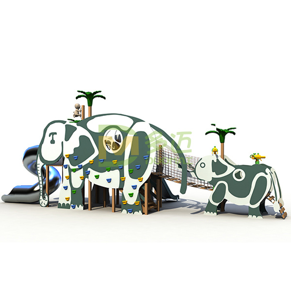 大象造型创意木质滑梯