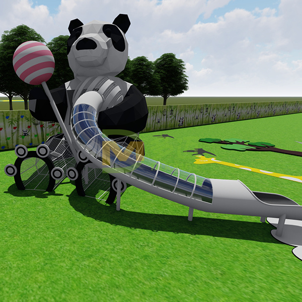 熊猫造型塑料滑梯